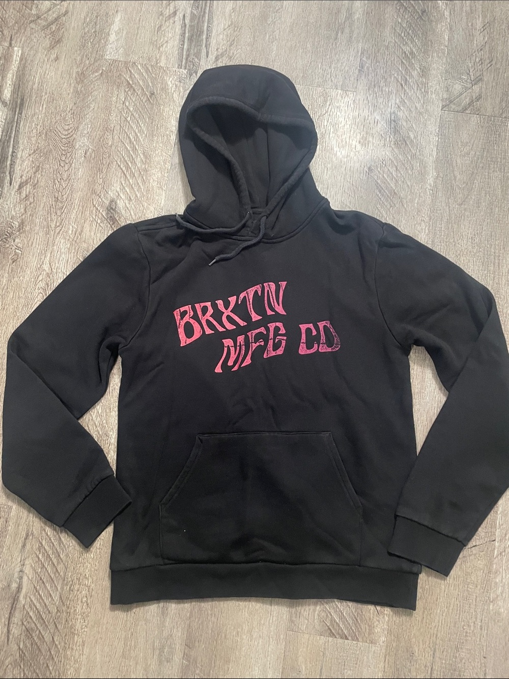 Brixton Black Hoodie with Pink Graphic - Men's Hoodie